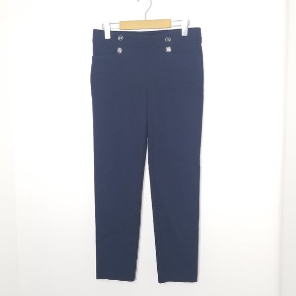 89th & Madison Blue Straight Legged Dress Pants Trouser Business Casual Pull-On - Picture 1 of 7